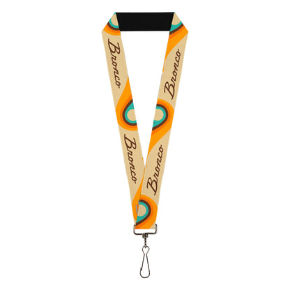 Lanyard - 1.0" - Ford BRONCO Script Wave Beige/Brown/Blue/Orange