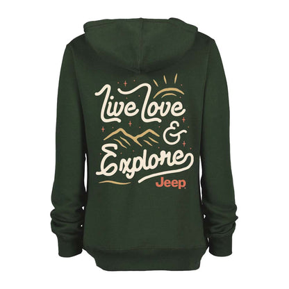 Ladies Jeep® Live Love Explore Zip-Hoodie - Olive Green-FINAL SALE