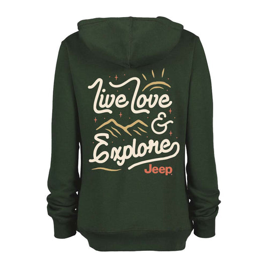 Ladies Jeep® Live Love Explore Zip-Hoodie - Olive Green-FINAL SALE