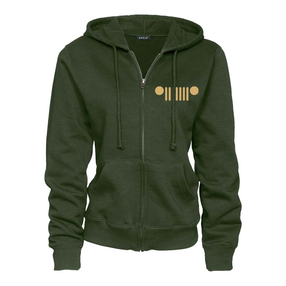 Ladies Jeep® Live Love Explore Zip-Hoodie - Olive Green-FINAL SALE