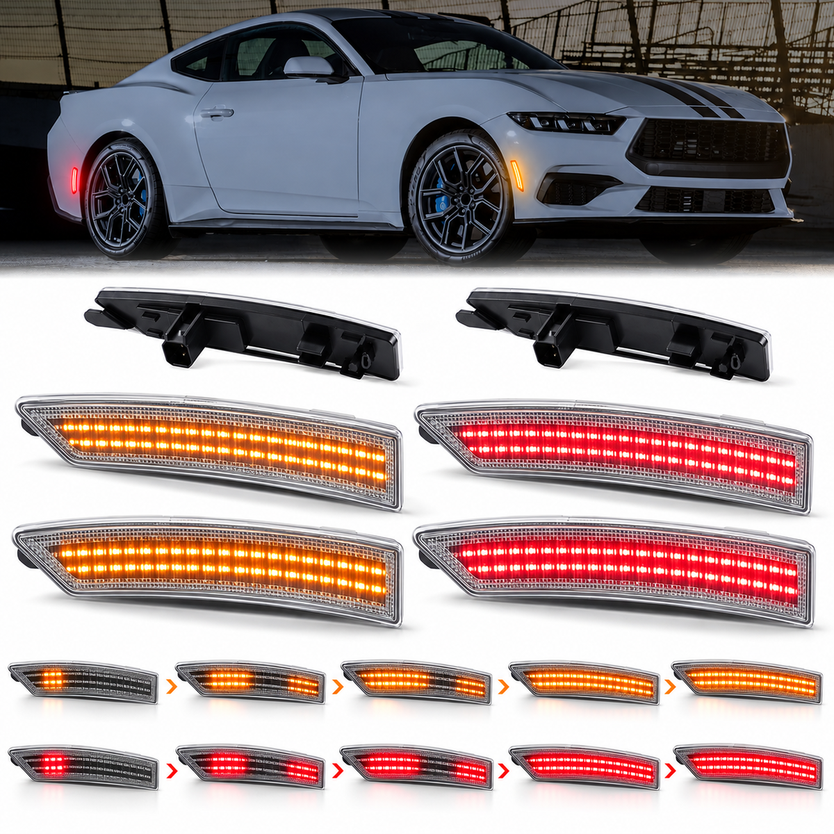 MUSTANG 24-26 FRONT/REAR DYNAMIC LED SIDE MARKERS