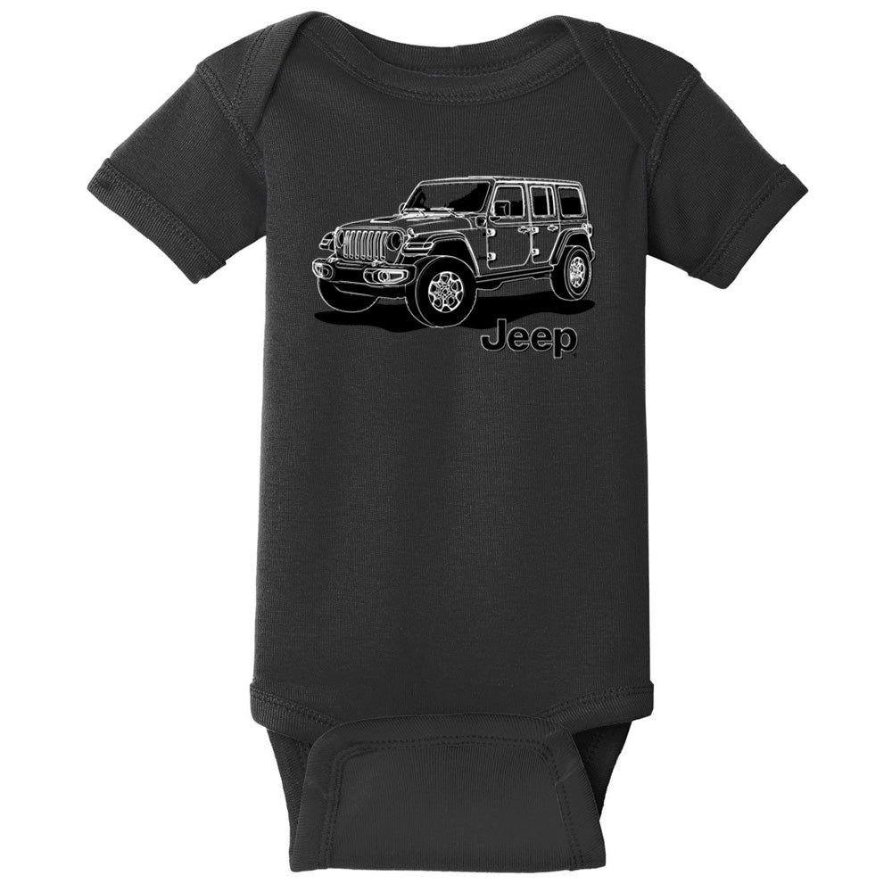 Baby Onesie - Jeep Wrangler Line Art