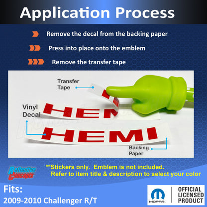 Hemi Emblem Overlay Decals (pair) - 09-10 Challenger RT