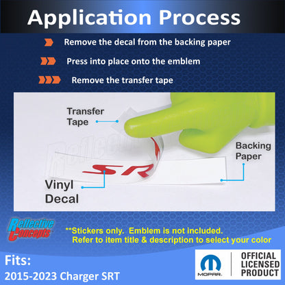 SRT Center Cap Overlay Decals for Charger SRT