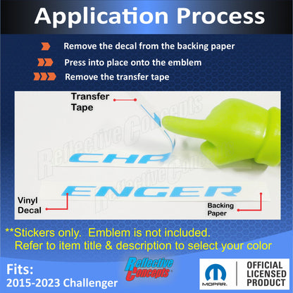 CHALLENGER Grille Emblem Overlay Decal - 2015-2023 Challenger