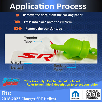 SRT Emblem Overlay Decals - 2018-2023 Dodge Charger SRT Hellcat