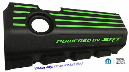 Powered by SRT Engine Cover Overlay Decals - 2015-2023 Challenger Scat Pack