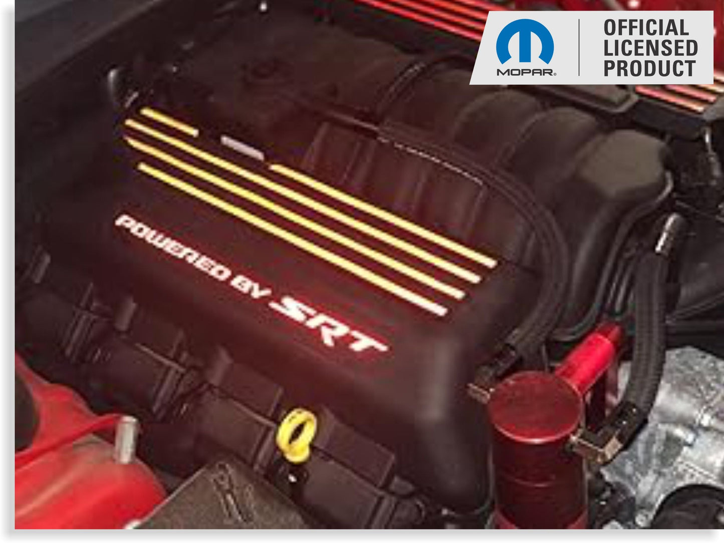 Powered by SRT Engine Cover Overlay Decals - 2015-2023 Charger Scat Pack