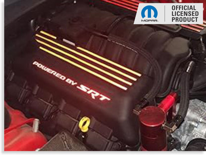 Powered by SRT Engine Cover Overlay Decals - 2015-2023 Charger Scat Pack