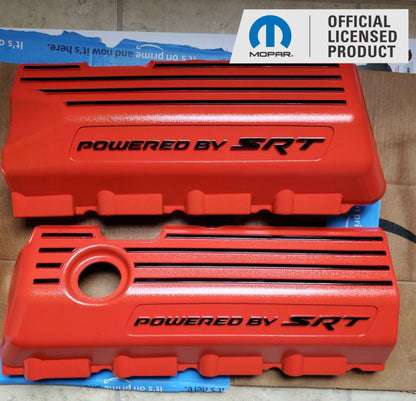 Powered by SRT Engine Cover Overlay Decals - 2015-2023 Charger Scat Pack
