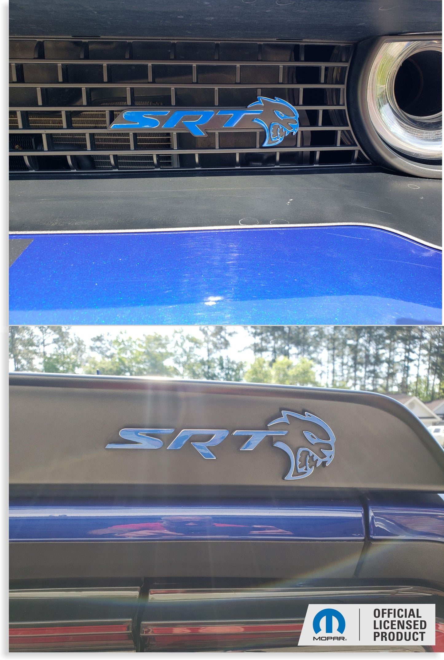 SRT Front and Rear Emblem Overlay Decals - 18-23 Challenger SRT Hellcat