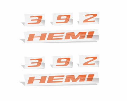 392 HEMI Scoop Emblem Overlay Decals (pair)  - 2015-2018 Challenger R/T Scat Pack 392 Shaker