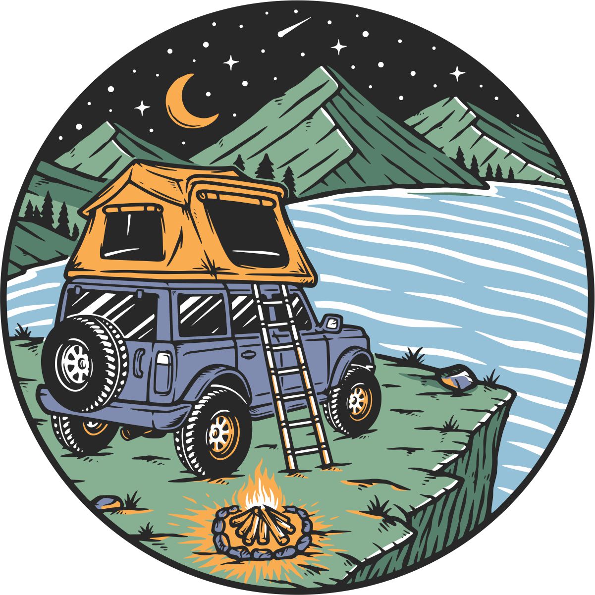 SUV Roof Top Camping Bronco Spare Tire Cover
