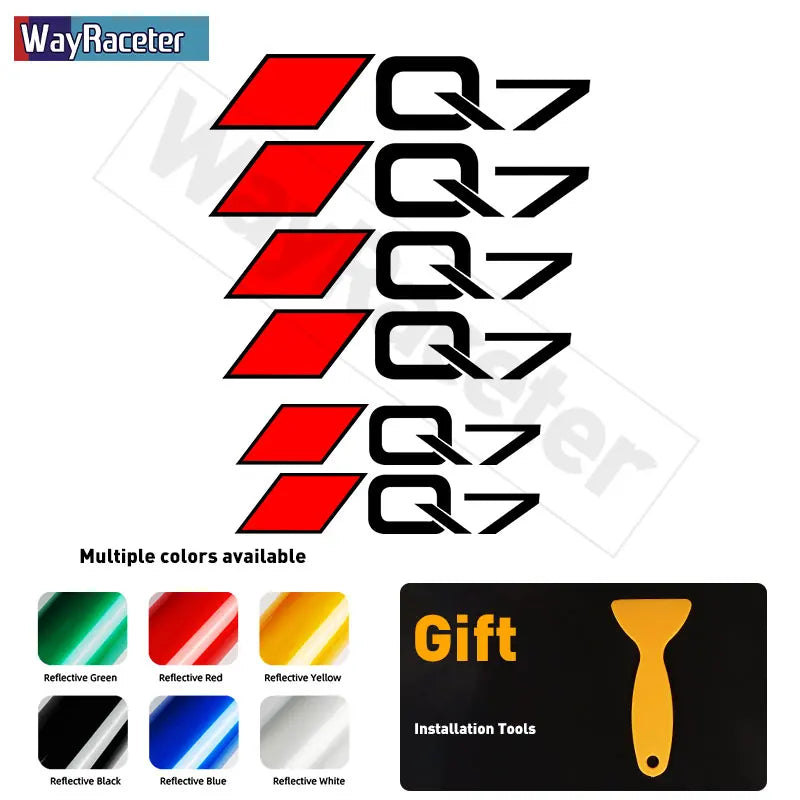 Audi Brake Caliper Decal Set – High-Temp Reflective Vinyl | A3 A4 A5 A6 A7 A8 Q2 Q3 Q5 Q7 Q8 TT TTS S-Line (6 Pcs)
