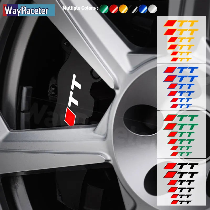 Audi Brake Caliper Decal Set – High-Temp Reflective Vinyl | A3 A4 A5 A6 A7 A8 Q2 Q3 Q5 Q7 Q8 TT TTS S-Line (6 Pcs)