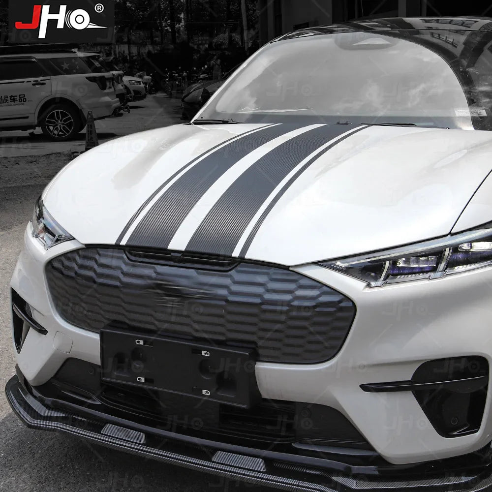 Ford Mustang Mach-E Hood & Body Stripe Decal Kit – 3D Carbon Fiber Vinyl (2021–2023)