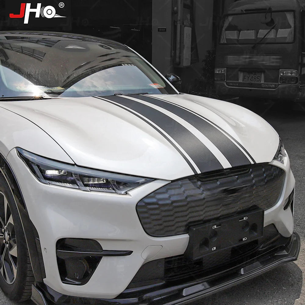 Ford Mustang Mach-E Hood & Body Stripe Decal Kit – 3D Carbon Fiber Vinyl (2021–2023)