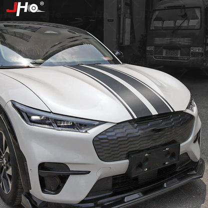 Ford Mustang Mach-E Hood & Body Stripe Decal Kit – 3D Carbon Fiber Vinyl (2021–2023)