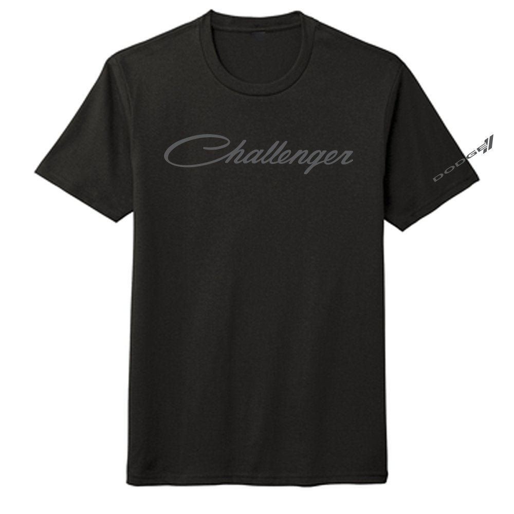 Mens Dodge Challenger Script Blackout T-shirt