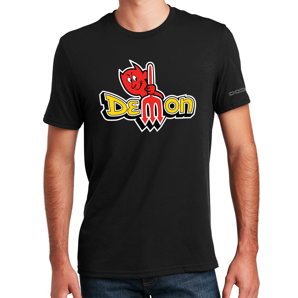 Mens T-Shirt Dodge Demon Vintage (Black)