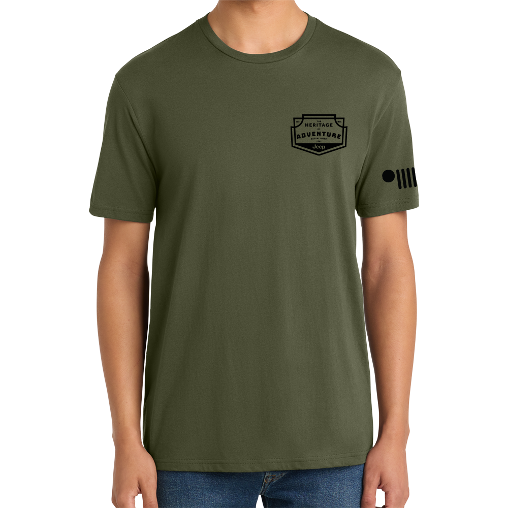 Mens Jeep® Heritage of Adventure Badge T-Shirt - Olive Green