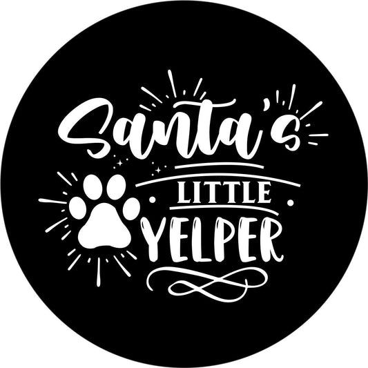 Santa's Little Yelper Paw Print Bronco Spare Tire Cover