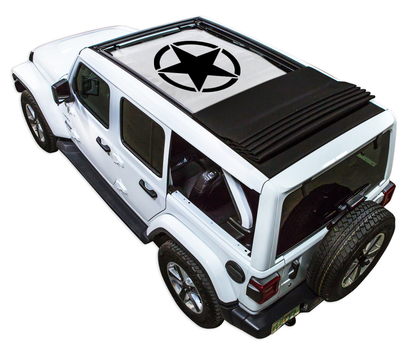 Jeep Wrangler JLU Sky One Touch Power Top Sun Shade Stock Printed Shade Top (2018–2026)