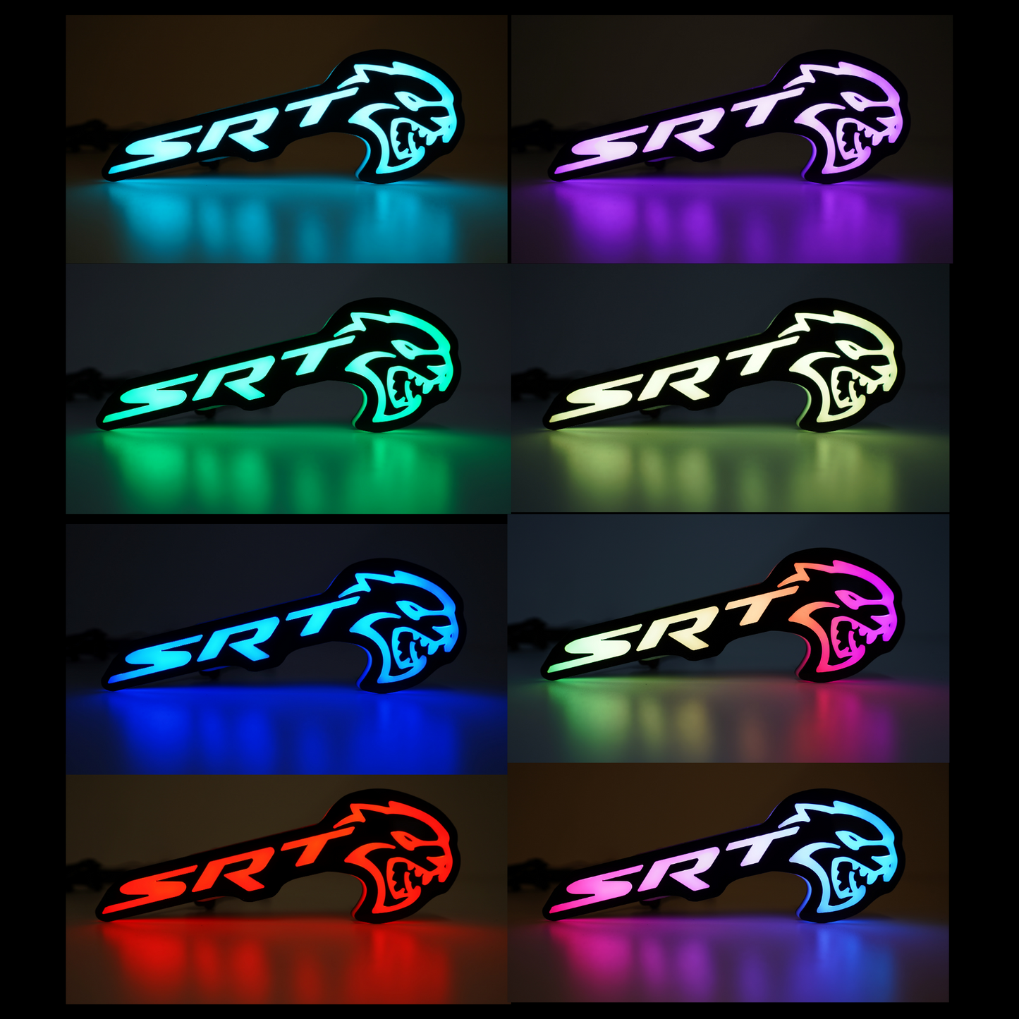 SRT Hellcat LED Emblem Badge: (Multicolor)