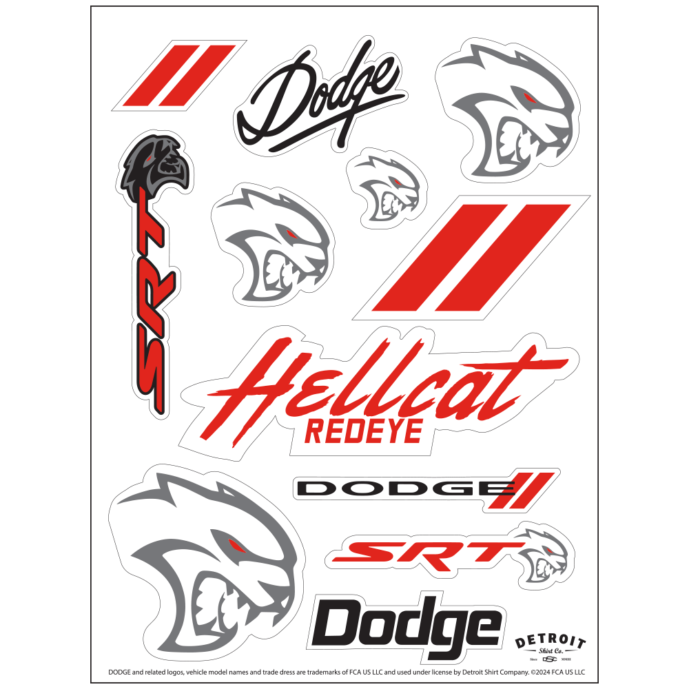 Sticker - Dodge Hellcat Redeye - Sheet