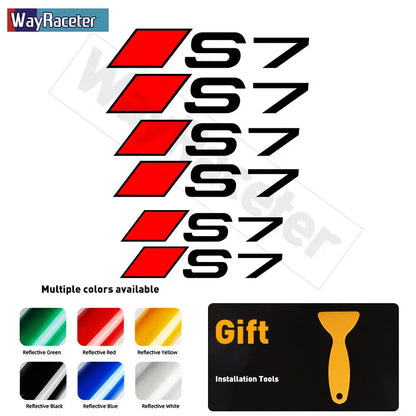 Audi Brake Caliper Decal Set – High-Temp Reflective Vinyl | A3 A4 A5 A6 A7 A8 Q2 Q3 Q5 Q7 Q8 TT TTS S-Line (6 Pcs)