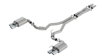 Borla S-TYPE Cat-Back Exhaust, Polished Tips, Valved 2018-2023 Mustang 5.0L