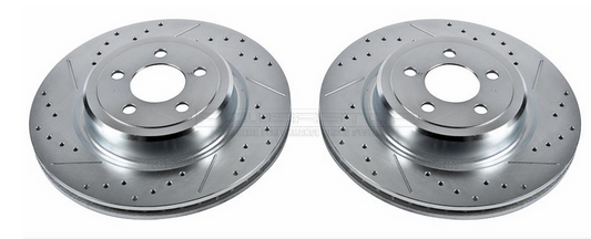 PowerStop Rear Brake Rotors, Drilled & Slotted 2005-2023 Challenger/Charger  (4-Piston)