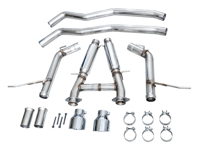 AWE Track Cat-Back Exhaust, Chrome Tips 2018-2023 Durango 6.4L/6.2L