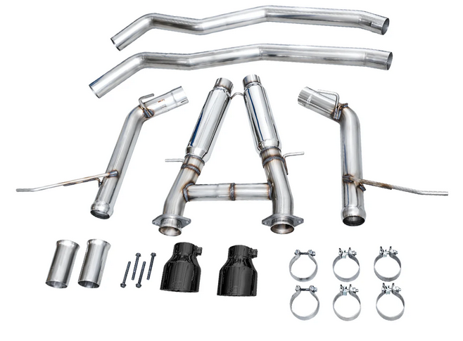 AWE Track Cat-Back Exhaust, Black Tips 2018-2023 Durango 6.4L/6.2L