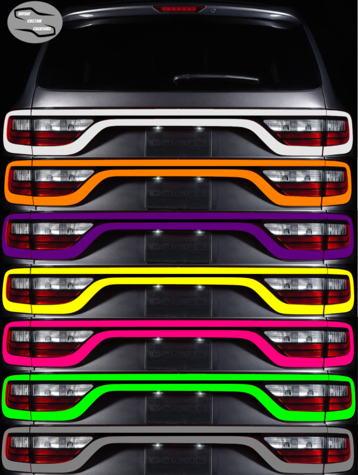 14-25 Dodge Durango Colored Taillight Tint Overlay