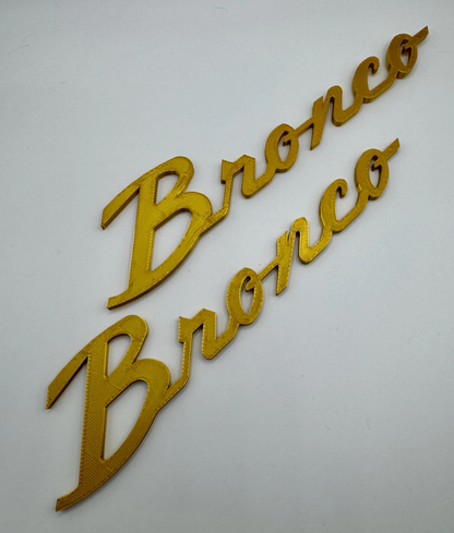 Bronco Vintage Script Logo Emblem Badge