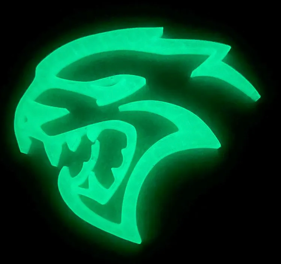 Hellcat Face Outline Logo 3" Emblem Badge