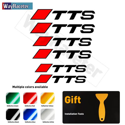 Audi Brake Caliper Decal Set – High-Temp Reflective Vinyl | A3 A4 A5 A6 A7 A8 Q2 Q3 Q5 Q7 Q8 TT TTS S-Line (6 Pcs)