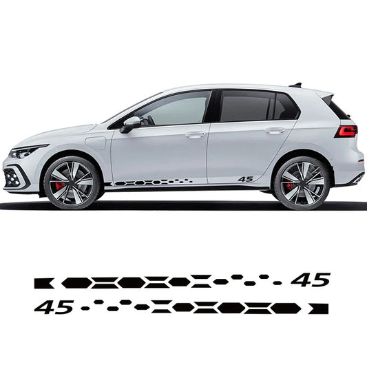 GTI Clubsport 45 Style Door Side Skirt Stripe Decal for VW Golf 8 MK8 | 2-Piece PVC Vinyl Sticker