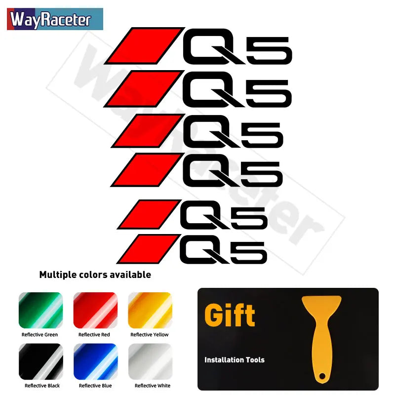 Audi Brake Caliper Decal Set – High-Temp Reflective Vinyl | A3 A4 A5 A6 A7 A8 Q2 Q3 Q5 Q7 Q8 TT TTS S-Line (6 Pcs)