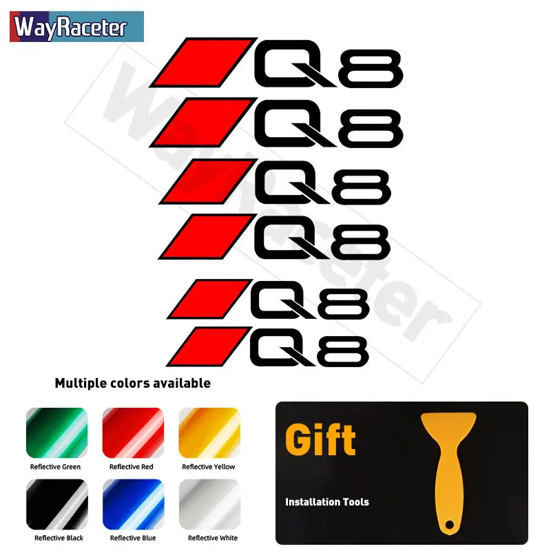 Audi Brake Caliper Decal Set – High-Temp Reflective Vinyl | A3 A4 A5 A6 A7 A8 Q2 Q3 Q5 Q7 Q8 TT TTS S-Line (6 Pcs)