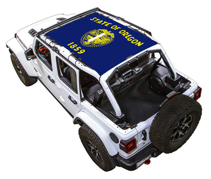 Jeep Wrangler JLU 4-Door Sun Shade Stock Printed Shade Top (2018–2026)