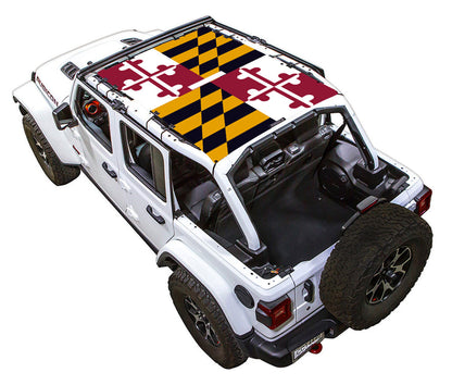 Jeep Wrangler JLU 4-Door Sun Shade Stock Printed Shade Top (2018–2026)