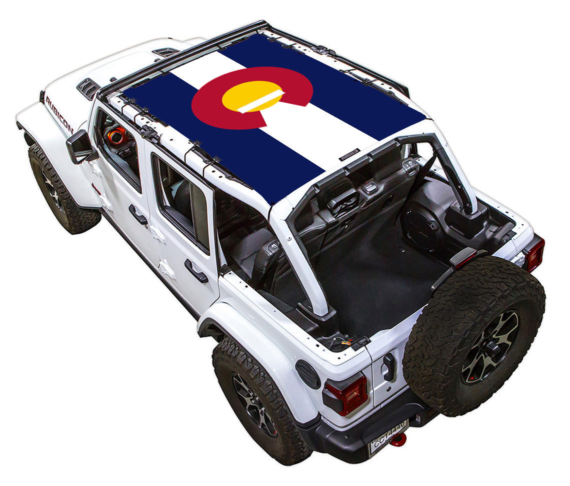 Jeep Wrangler JLU 4-Door Sun Shade Stock Printed Shade Top (2018–2026)