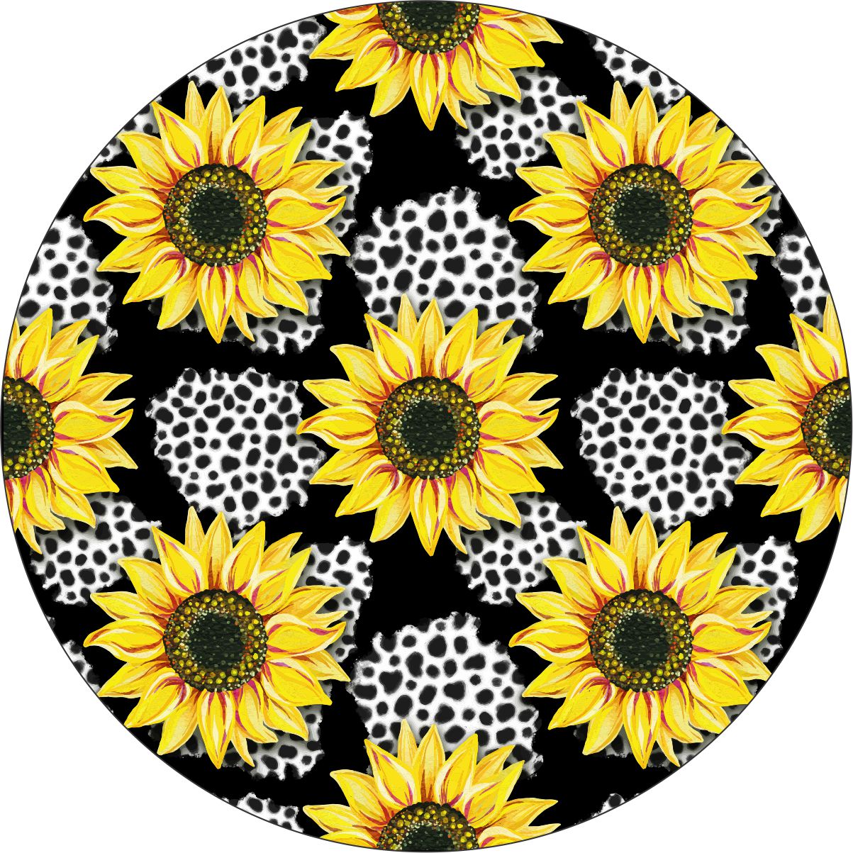 Sunflowers with Leopard Print Bronco Spare Tire Cover