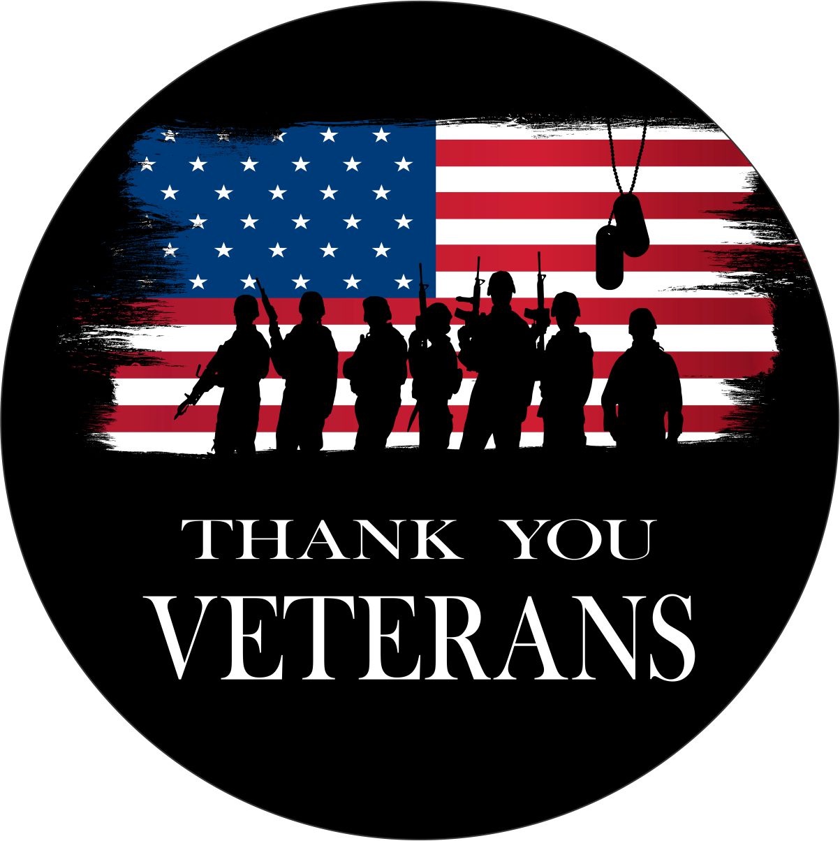 Thank You Veterans American Flag Bronco Spare Tire Cover