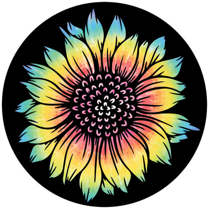 Tie Dye Sunflower Bronco Spare Tire Cover