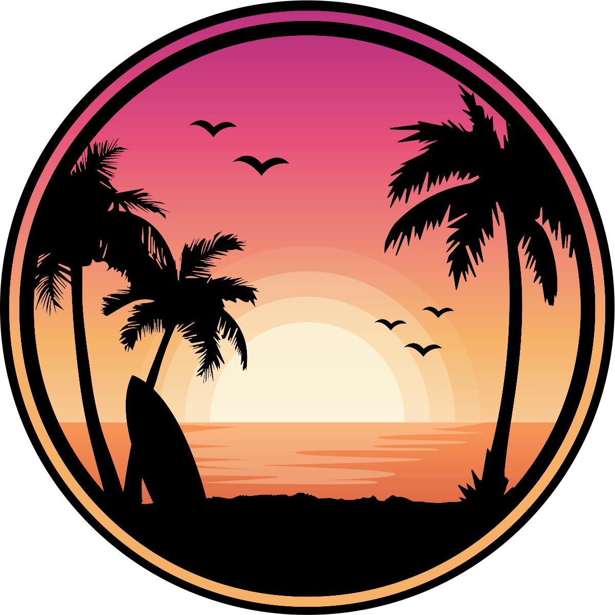 Tropical Beach Sunset Landscape Beautiful Bronco Spare Tire Cover