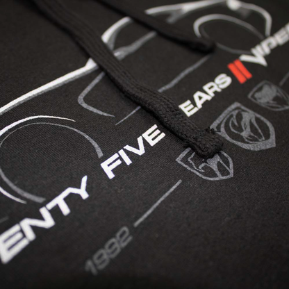 Dodge Viper 25 Years Hoodie Sweatshirt Black