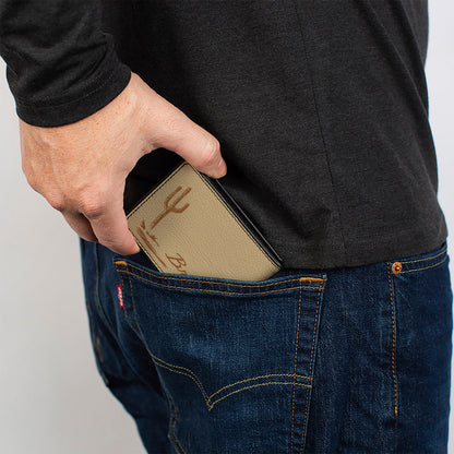 Bi-Fold Wallet - Ford Bucking Bronco Desert Scene and Logo Browns
